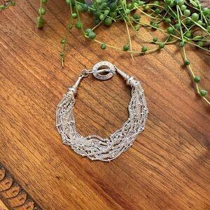 Links of London Multi-Strand Satellite Sterling Silver Bracelet Toggle Clasp